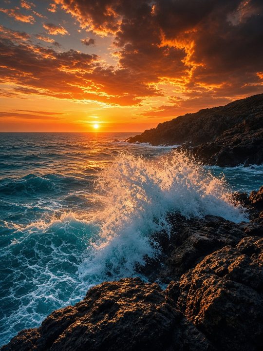 落日海浪 · 电影感